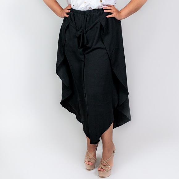 Elara Luna Pants - Plus Size ‘Cordelia’ Double Slit Palazzo Pants